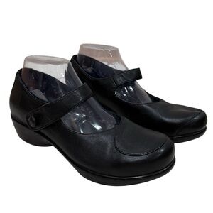 Dansko Women's Abby Mary Jane Clog Black Leather Sz 40 US 10 Classic Workwear